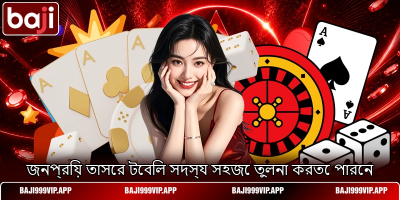 জনপ্রিয় তাসের টেবিল সদস্য সহজে তুলনা করতে পারেন জনপ্রিয় তাসের টেবিল সদস্য সহজে তুলনা করতে পারেন